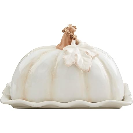 White Pumpkin Butter Dish: Autumnal Magic for Your Table