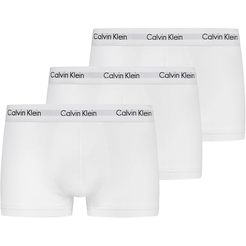 Calvin Klein Uomo Pantaloncini Boxer Vita Bassa Confezione da 3 Intimo, Bianco (White), L