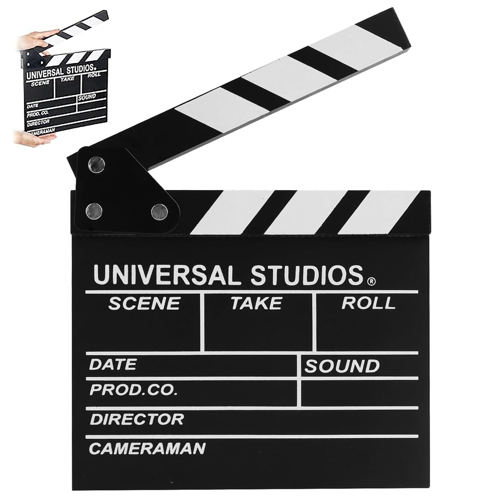 Funngy Movie Clapper Board,Professional Movie Clapper Board Film Clapboard for Adult Party Decorations Durable Wooden Director's Clapboard for Movie Themed Events Carnival Photo Booths