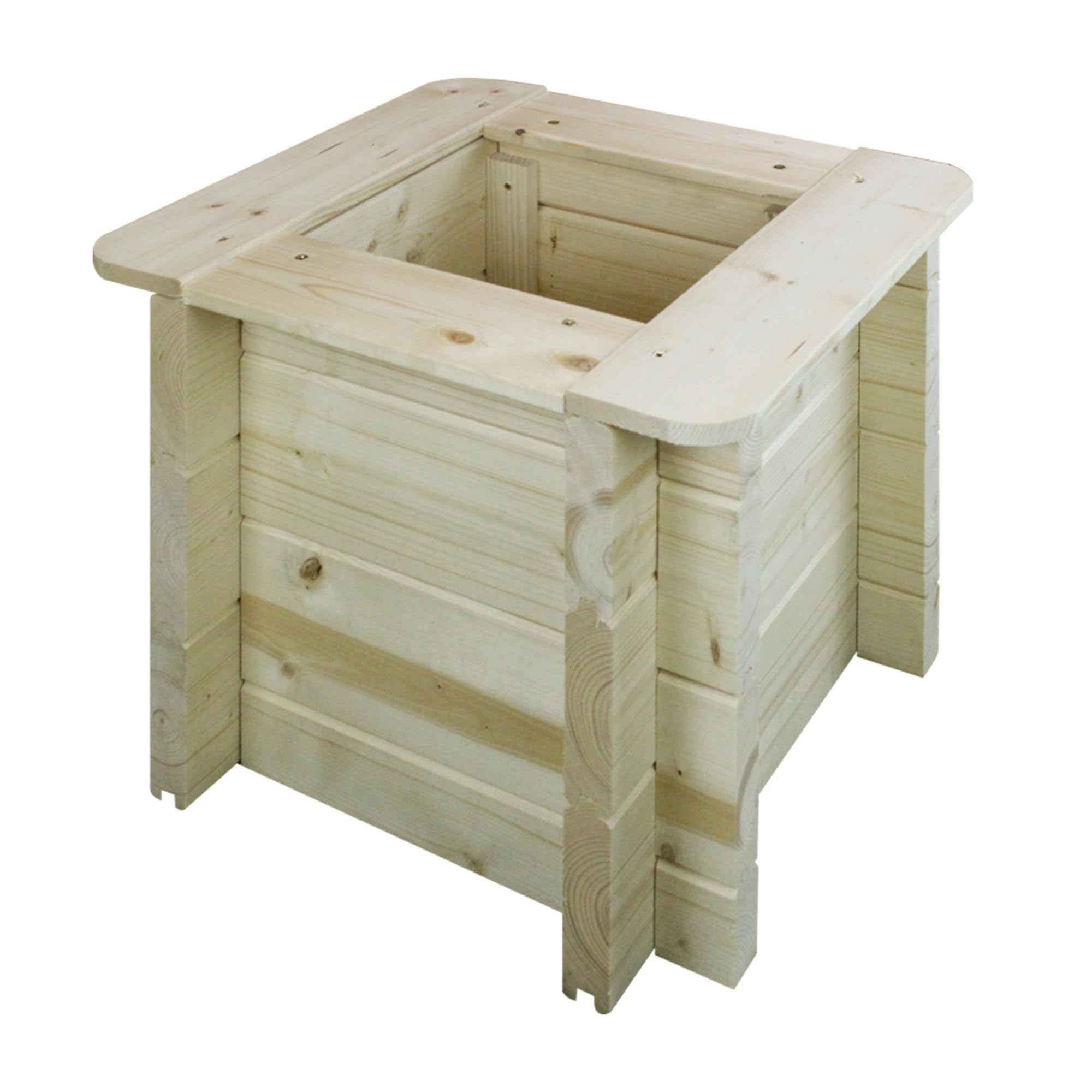 TIMBELA Carre Potager Exterieur Bois - Jardinieres Exterieur pour Jardin, Balcon, Terrasse – pour Fleurs, Herbes aromatiques, Légumes- Bois Massif pin/épicéa 28 mm, 38x38xH35 cm, M610
