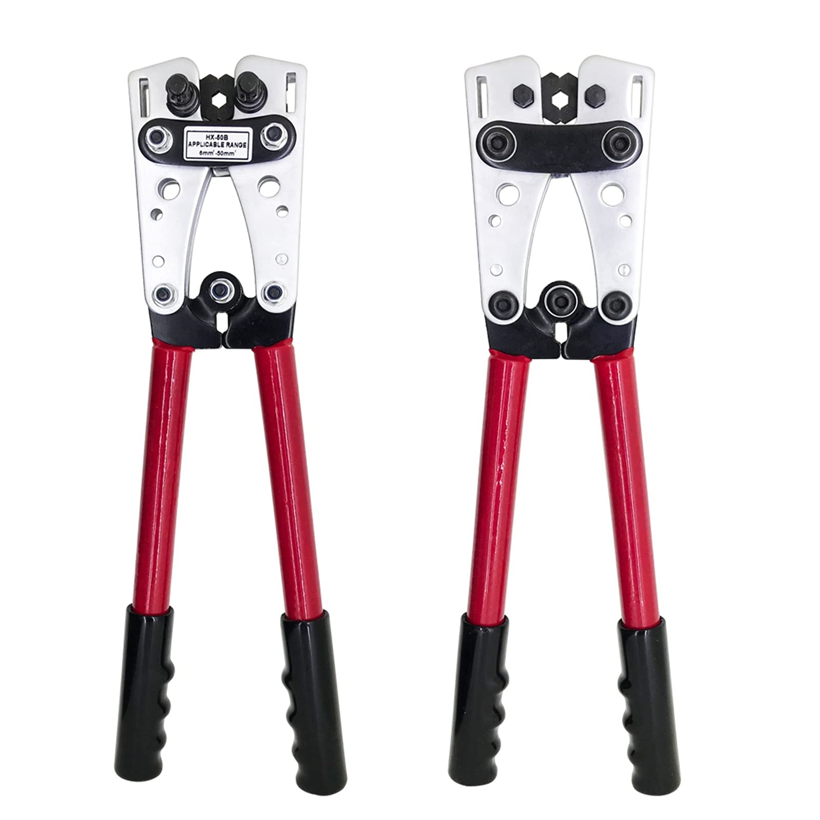 Pelacables Crimpadora HX-50B Alicates engargando alicates engarzando alicates de engarzado por 6-50mm2 1-1 0AWG Cable(HX-50B red)