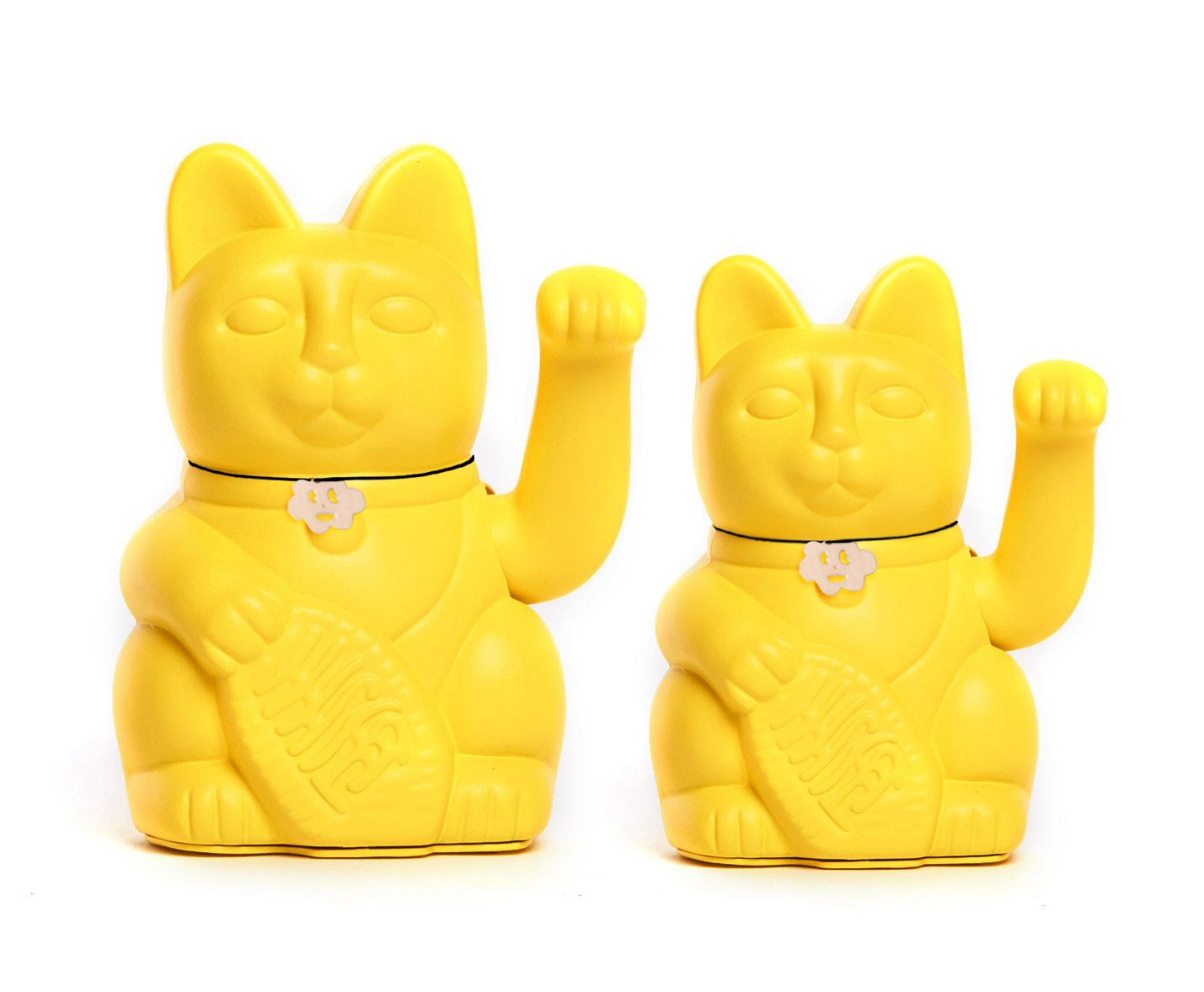 Gato de la Suerte Maneki Neko Lucky Cat con Pata Derecha en Movimiento Figura Decorativa Japonesa Original Pintada a Mano para Casa Negocio Oficina Entrada Regalo Amuleto AMARILLO L (12x9x18cm) — view 5