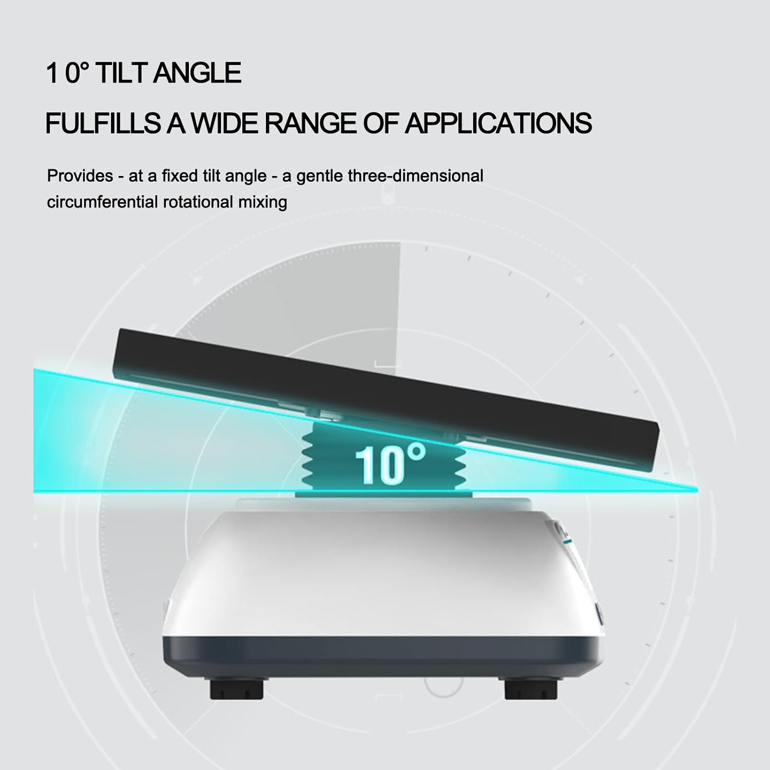 Digital Orbital Shaker Adjustable Speed, Wide Application Digital Orbital Shaker 10° Tilting 10‑80RPM Large Flat Tray for Chemistry