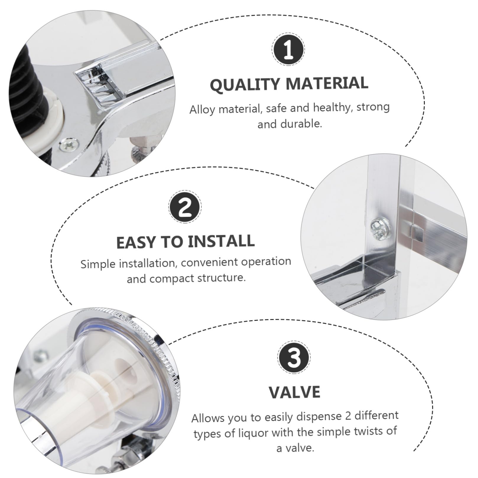 ABOOFAN 2 Dispensador De Vino Máquina Dispensadora De Vino Dispensador De Licor Bebidas Cerveza Dispensador De Botellas Cóctel Whisky Montado En La Pared Aleación De Aluminio Agua con Gas