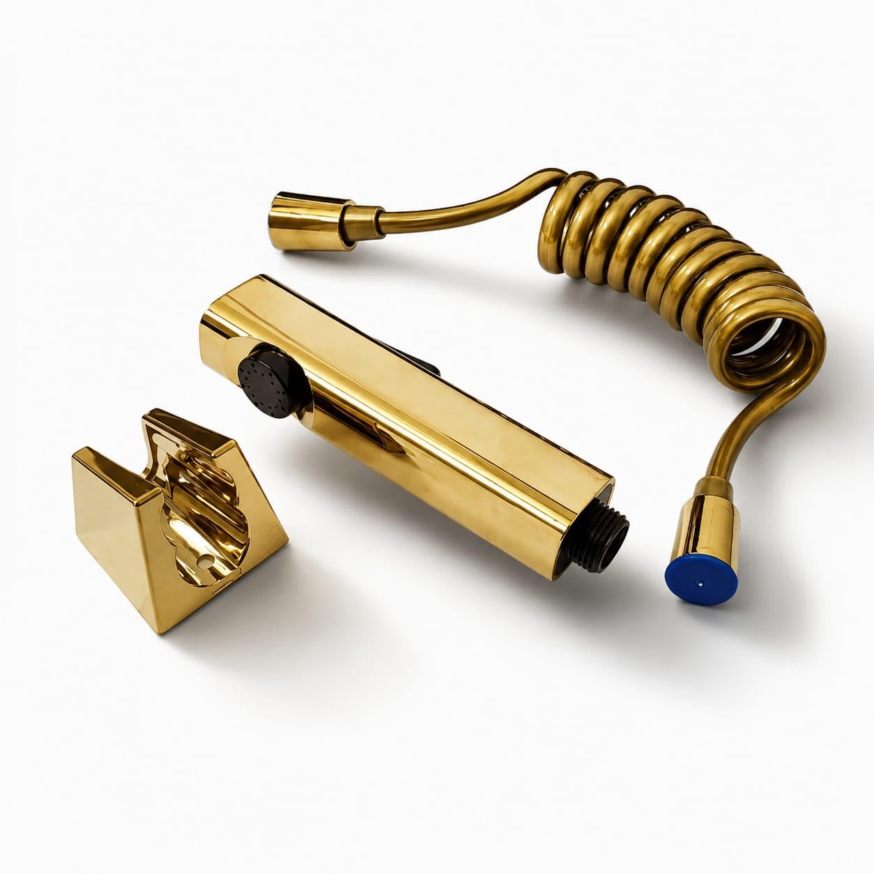 Health Faucet for Bathroom with 1.5 Meter Flexible Hose Pipe & Wall Holder | High Pressure Handheld Jet Spray for Toilet Cleaning | Easy Grip ABS Bidet Sprayer Complete Bathroom Set (Golden)-image-49