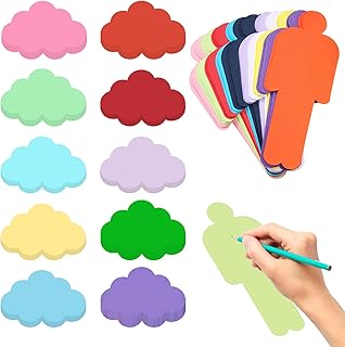 250 Stück Bunte Moderationskarten Set, 10 Farben Metaplankarten Set Mensch und Wolken Präsentationskarten für Büro Schule Präsentation Vortrag Moderation Lehrerbedarf