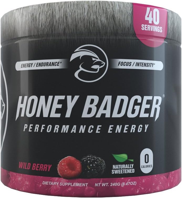 Honey Badger Performance Energy (Wild Berry / 30 Servings / Pre-Workout)