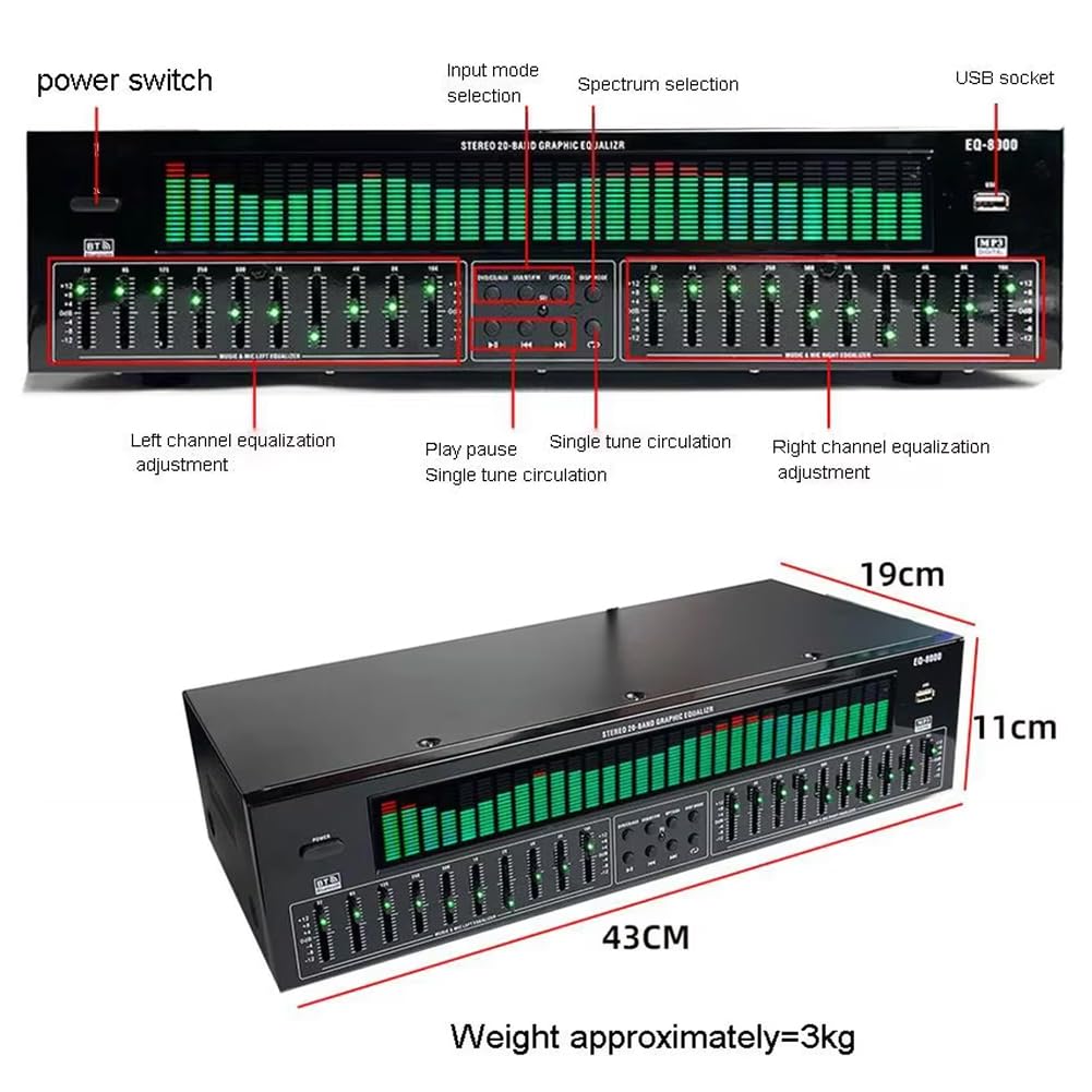 Amazon | Nihig EQ8000ステレオグラフィックイコライザー、31バンド