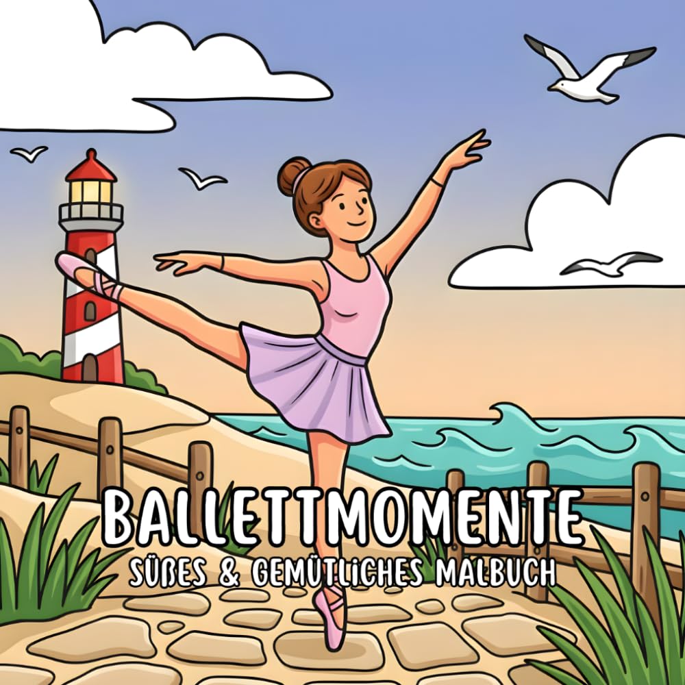 Ballettmomente: Süßes & Gemütliches Malbuch für Erwachsene und Jugendliche mit Tanzszenen zur Entspannung