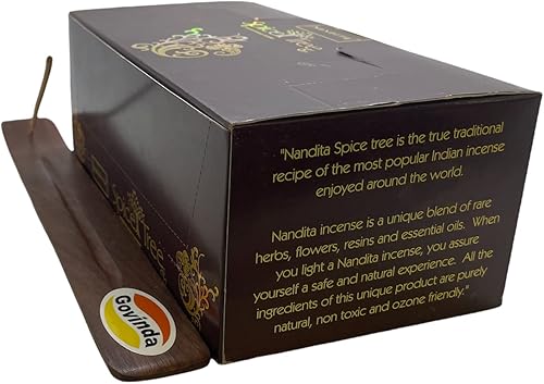 Miniatura 5 de Govinda Paquete de soporte para varillas de incienso con varillas de incienso Nandita Spice Tree - 12 cajas x 0.53 oz