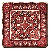 Stagecaptain DTO-2020 Drum Teppich Oriental - Großer Schlagzeugteppich - 200 x 200 cm - Dicht gewebte Oberfläche - Rutschfeste Unterseite - Mit Klettband - Transporttasche - Rot