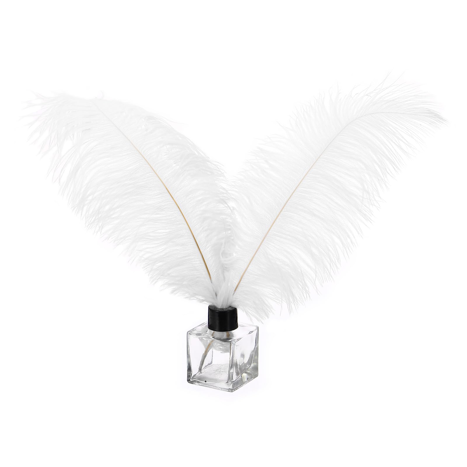 PATIKIL 30 Piezas Plumas de Avestruz Naturales a Granel 12-14" / 30-35 cm Plumas de Avestruz Grandes para Manualidades Decoración del Hogar de Jarrón Boda Fiesta (Blanco)