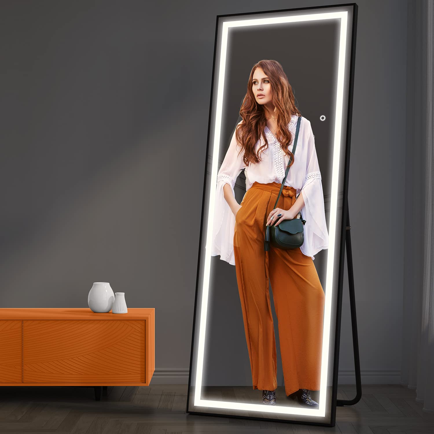 Buy Raybee LED Full Length Floor Mirror Large Standing Mirror with 3