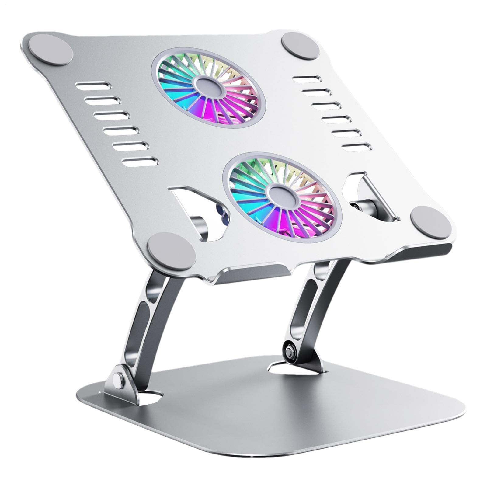 Base De Refrigeración Para Portátil – Metallo 15.6-17 Pulgadas | Soporte Elevador ómico Plegable Altura Aadjustable Ventiladores Externos | Durrable Smmooth Enfriador Trabajo Negocios