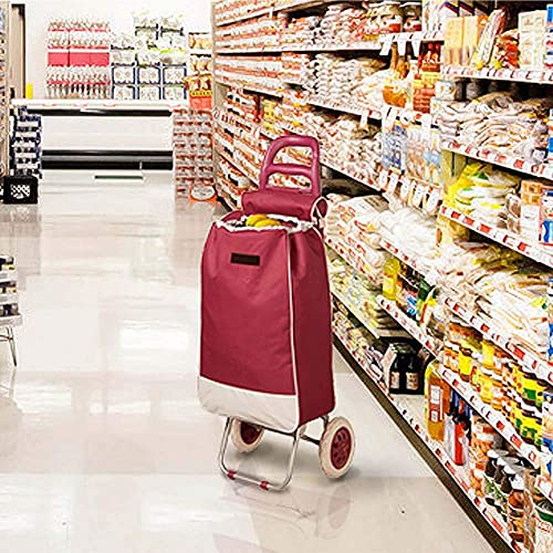 YYAI-HHJU Leichter Roll-Einkaufswagen, Große Roll-Einkaufstrolley-Tasche Mit 2 Rädern Und Reißverschlusstasche, Neuer… – Bild 5