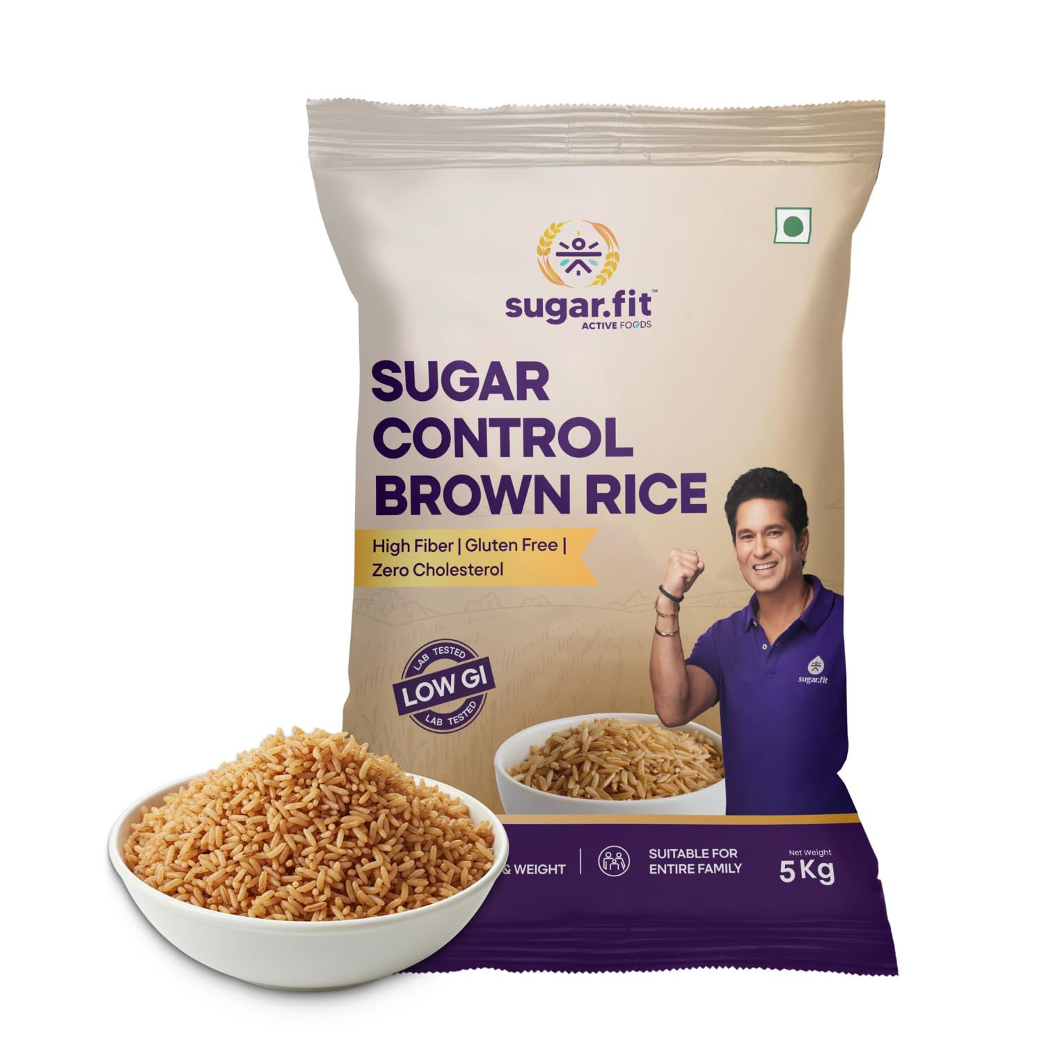 Sugar.fit Sugar Control Low GI Brown Rice 5kg, 100% Natural | 100% Organic | Chemical Free & Pesticides Free | Enriched with Dietary Rich in Fibers & Nutrients-image-12