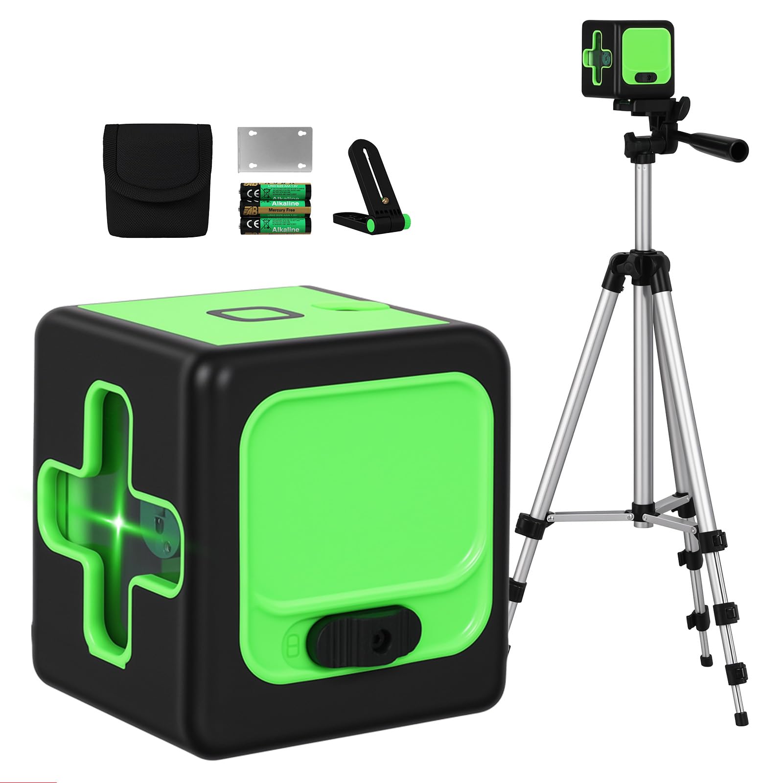 Traderight Green Laser Level With Tripod, Self-Levelling Cross Line Lazer Level Tool For Horizontal & Vertical Alignment, High-Visibility Beam, Ip54 Waterproof Dustproof