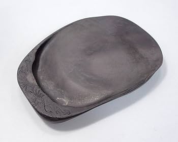 Amazon | 硯石 端渓硯 老坑 彫松硯 4.8吋 （120×90×15mm） | 硯