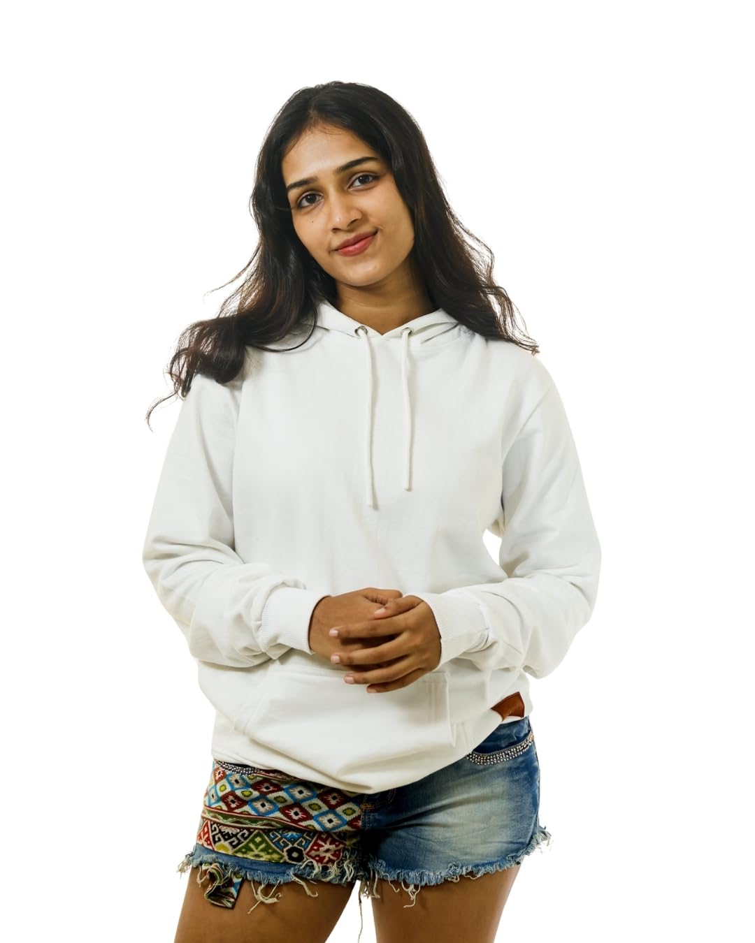 blendculture Premium 320 GSM Cotton Hoodie for Women, White | Heavyweight Winter Hoodies for Women | Warm Thick Womens Hoodies | Soft Fleece-Feel Pullover, Full Sleeve, Solid Clean Fit-picture-24