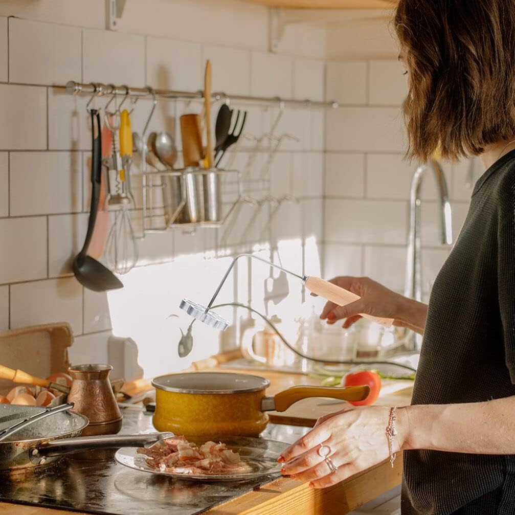 ABOOFAN Fried Snack Mold with Handle 4-Piece Non-Stick Aluminum Waffle Timbale Mold for Diy Deep-Fried Snacks Cookie Baking 9.84X5.31X1.18 Inches