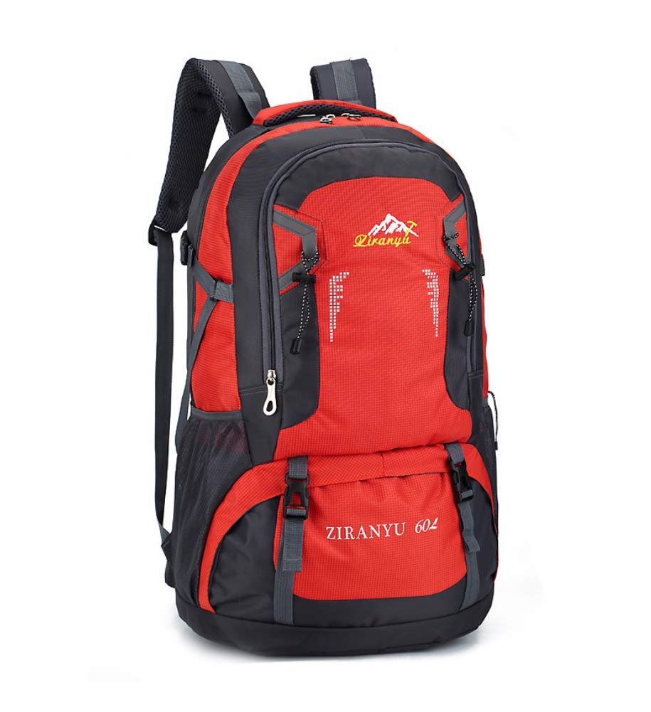 Mochila de senderismo de 60 L, mochila de camping impermeable, utilizada para montañismo, camping, bicicleta de escalada en roca, mochila de senderismo, Orange, 24.4x9.8x15 inch