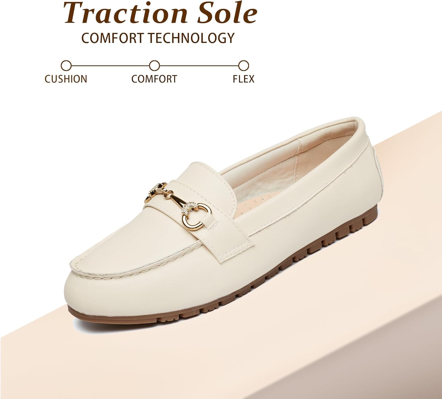 Women's Wide Loafers Casual Slip on Flat Shoes Women's Comfort Penny Loafers with Arch Support Women Dressy Moccasins - Image 7