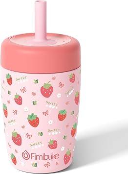 Fimibuke 12oz Stainless Steel Toddler Sippy Cup Spill Proof Kid Tumbler 1PC