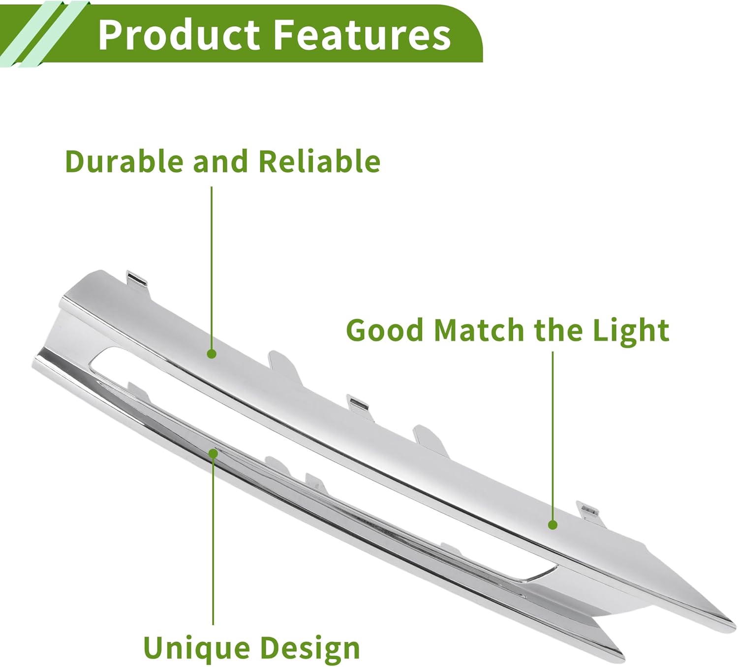 No.1668851474 Fog Light Grill for Mercedes-Benz ML350 2012-2015 Silver Tone Front Right Side Front Lower Bumper Fog Light Cover Inserts ABS 1 Pc - Image 7