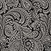 Madison Park Aubrey 2 Panel Curtain Faux Silk Paisley Jacquard, Rod Pocket Curtain for Living Room, Kitchen, Room Darkening Window Drape for Bedroom and Dorm, 2-PK 50x108, Black