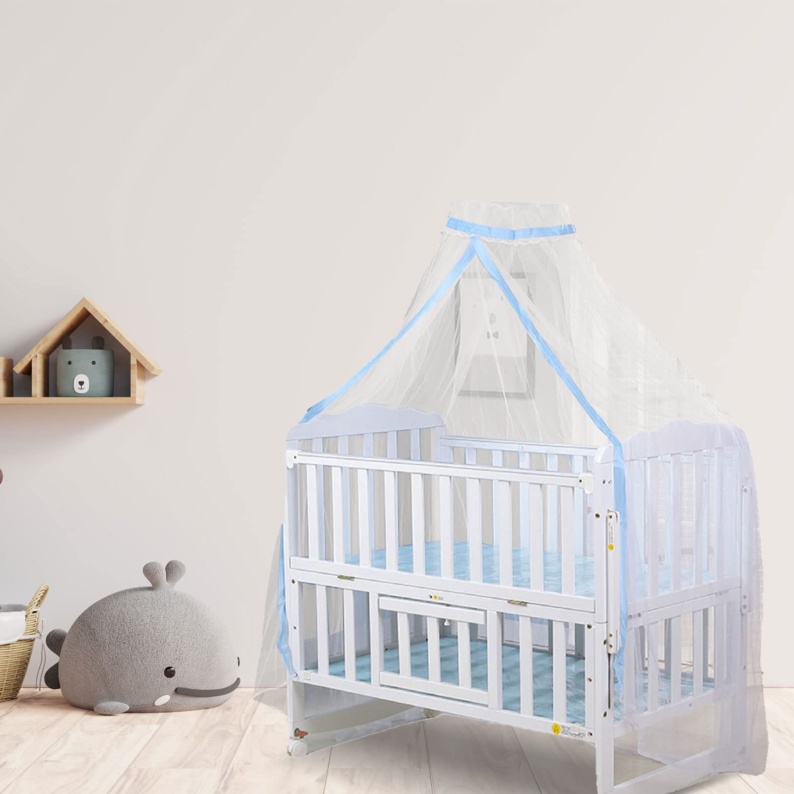 Mosquitera para Cama De Niños Jugando/Lectura, Redondo Malla Cortinas Mosquitera Dosel Tienda, Decoración del Dormitorio, Gran Transpirabilidad,Protección contra Insectos,Encaje Azul