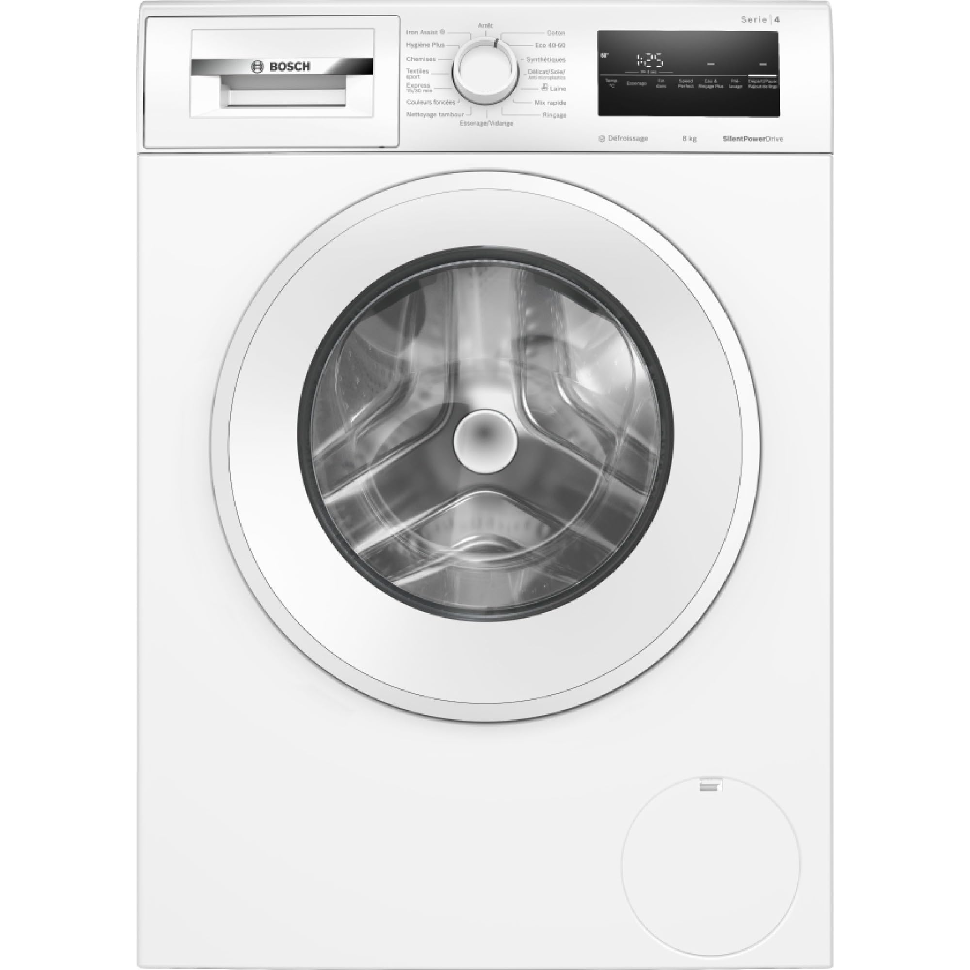 Bosch WAN28229FR Série 4 - Lave-linge, pose-libre, Défroissage Iron Assist | Blanc, 8 kg, 1400 trs/min, Moteur SilentPowerDrive, ActiveWater Plus, Speed Perfect, Rajout de linge, Classe énerg. A
