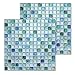 Beaustile Decorative Tile Stickers Peel Stick Backsplash Fire Retardant Tile Sheet (Sapphire Blue) (2pcs) (12.2