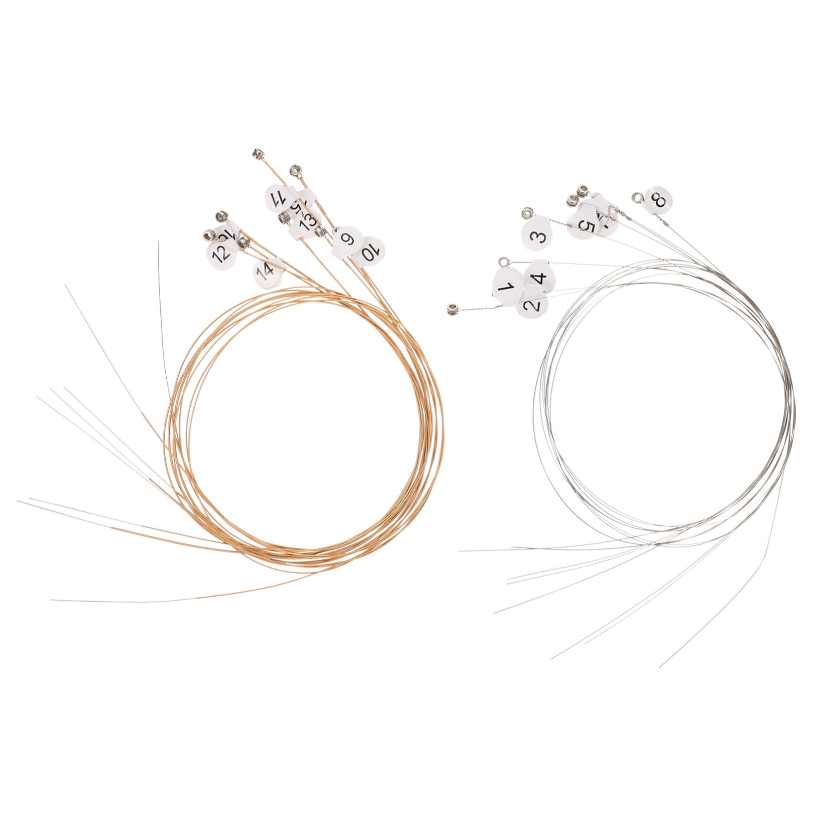 Toddmomy 16pcs Lyre Strings Set Replacement for Lap Harp Autoharp Steel Strings Kit for Music Lyre Instrument