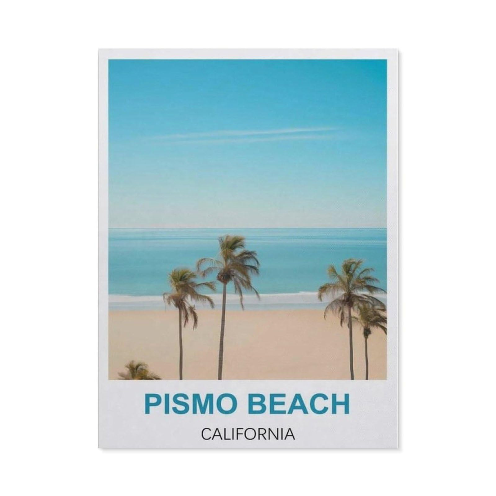 BEAYODKP 5D DIY Diamond Painting kit，Pismo Beach California Vintage Travel Posters，Round Resin Diamond Cross Stitch, Home Decoration Gift（40 x 50 cm/15.74 x 19.68 inches）-CB85