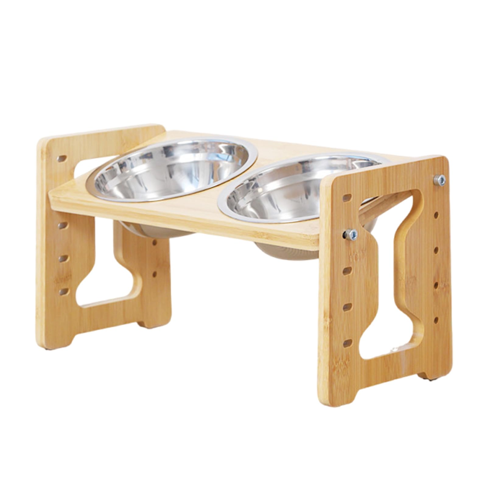 Comederos elevados para mascotas con cuencos dobles de acero inoxidable de 5 etapas de ajuste de altura antideslizante, para la salud de las articulaciones de las mascotas