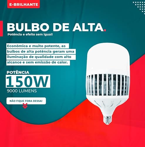 Lâmpada Bulbo de Led 150w E-Brilhante Branco Frio Economia de Energia
