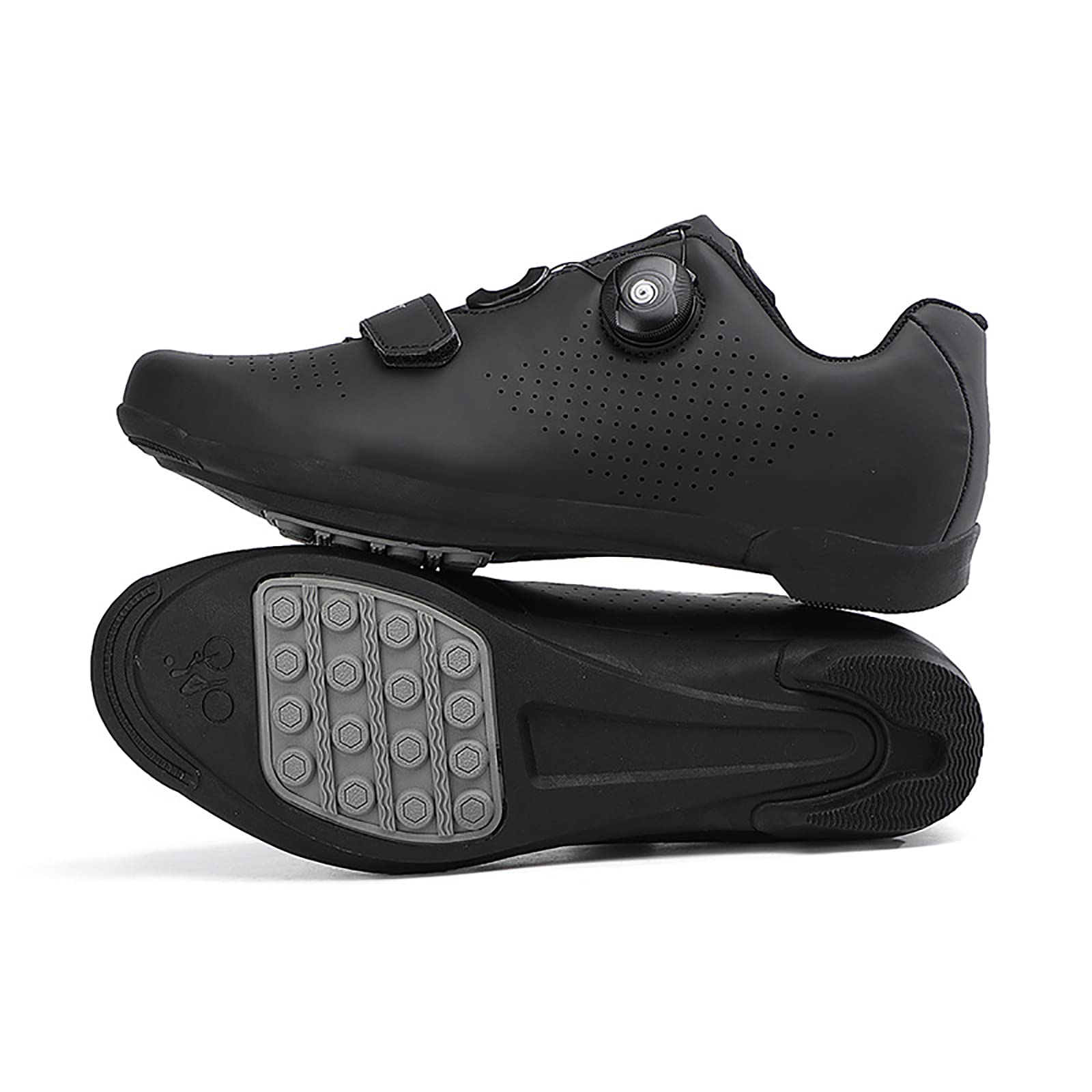 Buty rowerowe męskie, rowerowe buty rowerowe rowerowe obrotowe sznurowanie za pomocą kompatybilnego buta z pelotonem z SPD i delta(43, Black)