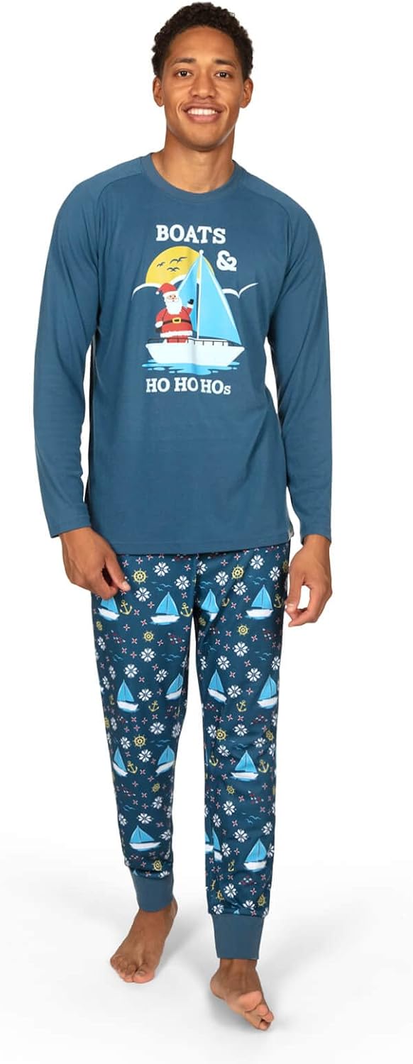 Tipsy Elves Matching Christmas PJs - Classic Lapel Couples Pajama Sets for Men and Women