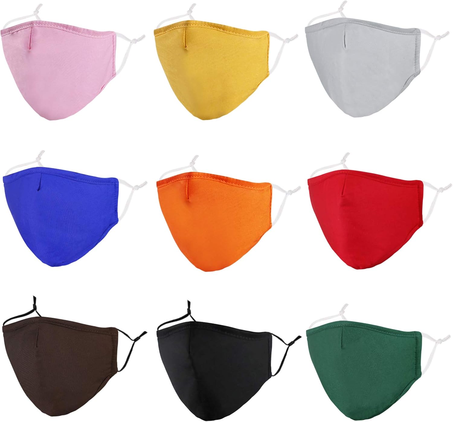 Plain Cotton Reusable Large Face Mask for Women Men Washable Breathable Designer Cloth Fabric Madks Nose Cover Adjustable Gift Stretchy Facemask Daughter Girlfriend Wife Her Husband Mom Cute black : Sports & Outdoors