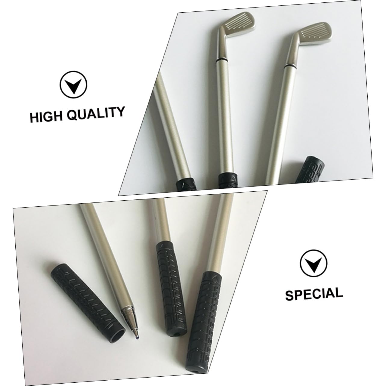 DOITOOL 2 Set Penne Scrivania Miniatura Penne Decorative Metallo Golf Con E Blu Accessori Ufficio Resistenti Per Appassionati Golf E Decorazione Desktop 8 * 2