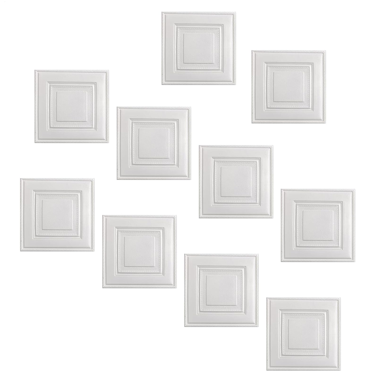 Paneles de pared 3D XPE de 35x35 cm rejilla blanca autoadhesiva