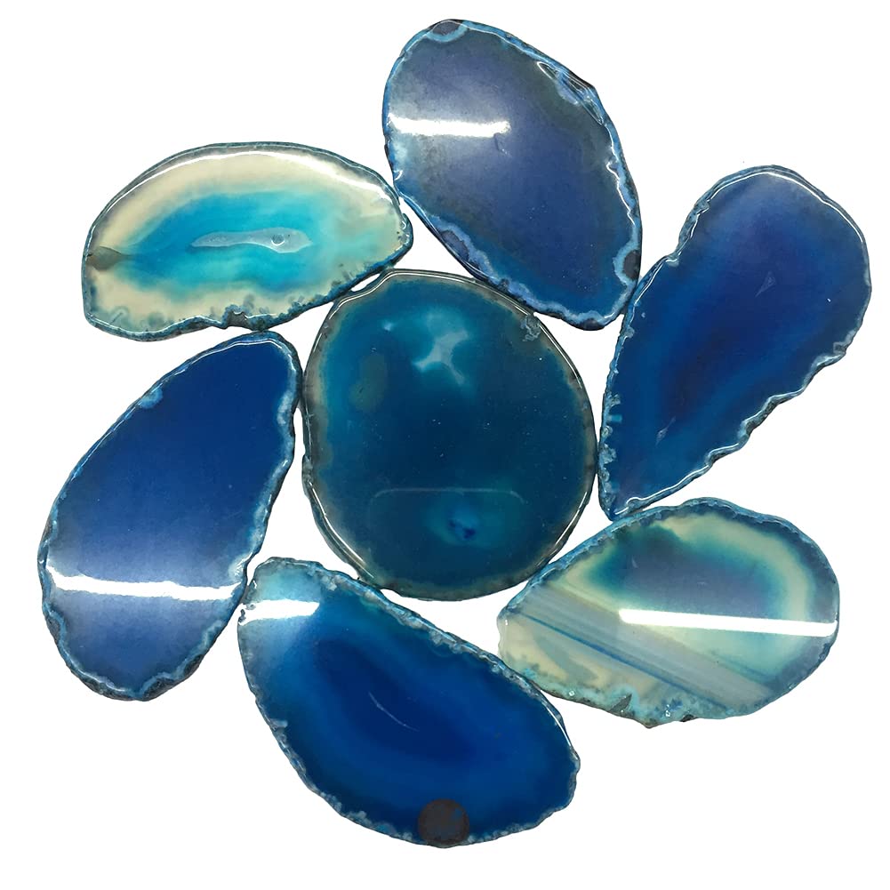 Polished Agate Slices With Holes | 50 PCS Irregular Shaped Agate Pendants For DIY Jewelry Making, Wind Chimes, Crafts - View #8