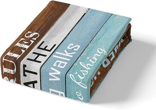 Miniatura 5 de Erosebridal Funda de edredón de tamaño matrimonial, juego de ropa de cama con temática de casa de lago para niños y niñas, funda de edredón retro de