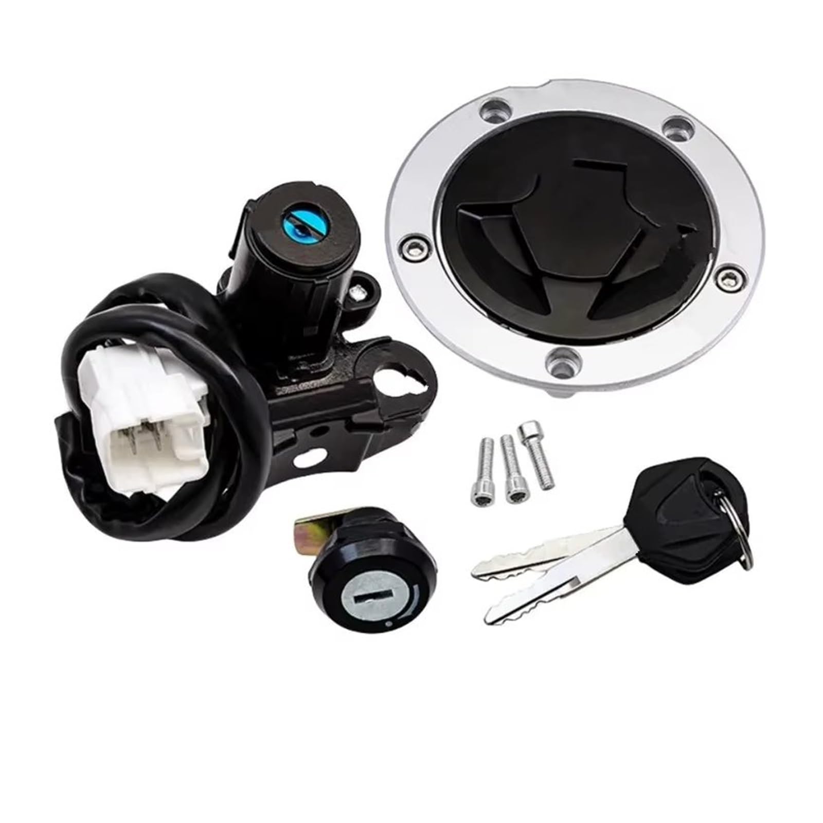 Interruptor De Llave De Encendido para Kawasak Bloqueo Interruptor Encendido | Encendido motocicleta plástico metálico juego llaves cerraduras puerta eléctricas 4 cables