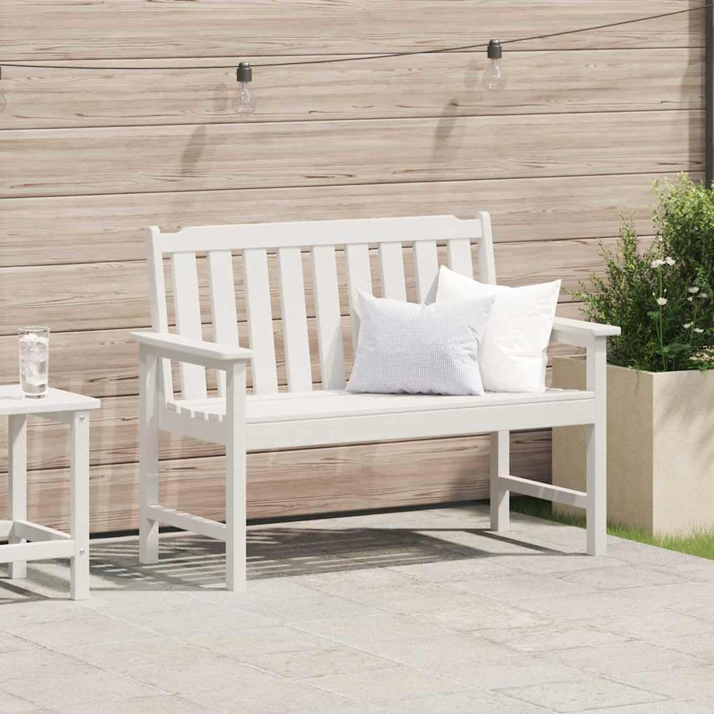Banco de jardín Resistente de 120 x 59 x 88 cm en HDPE para Exteriores con Capacidad para 2 Personas, Ideal para terrazas, Patios y Espacios de Ocio al Aire Libre