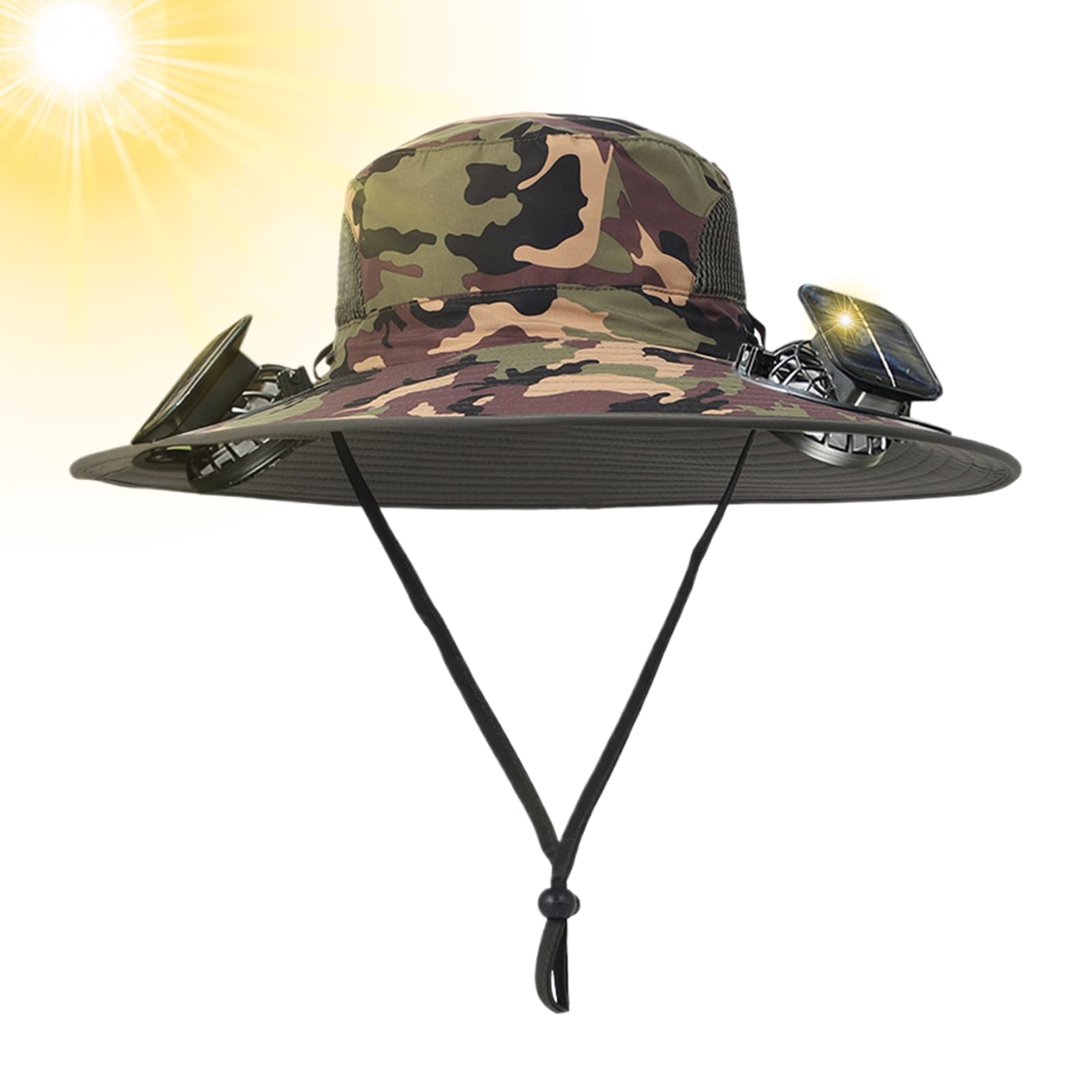 Cappello da Sole con Ventola Cappello a Secchiello con Falda Larga e Doppie