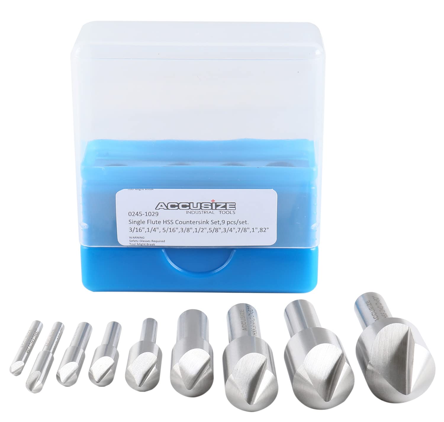 Accusize Countersink Set - 9 Piece HSS -7 Accusize Countersink Set - 9 Piece HSS -7