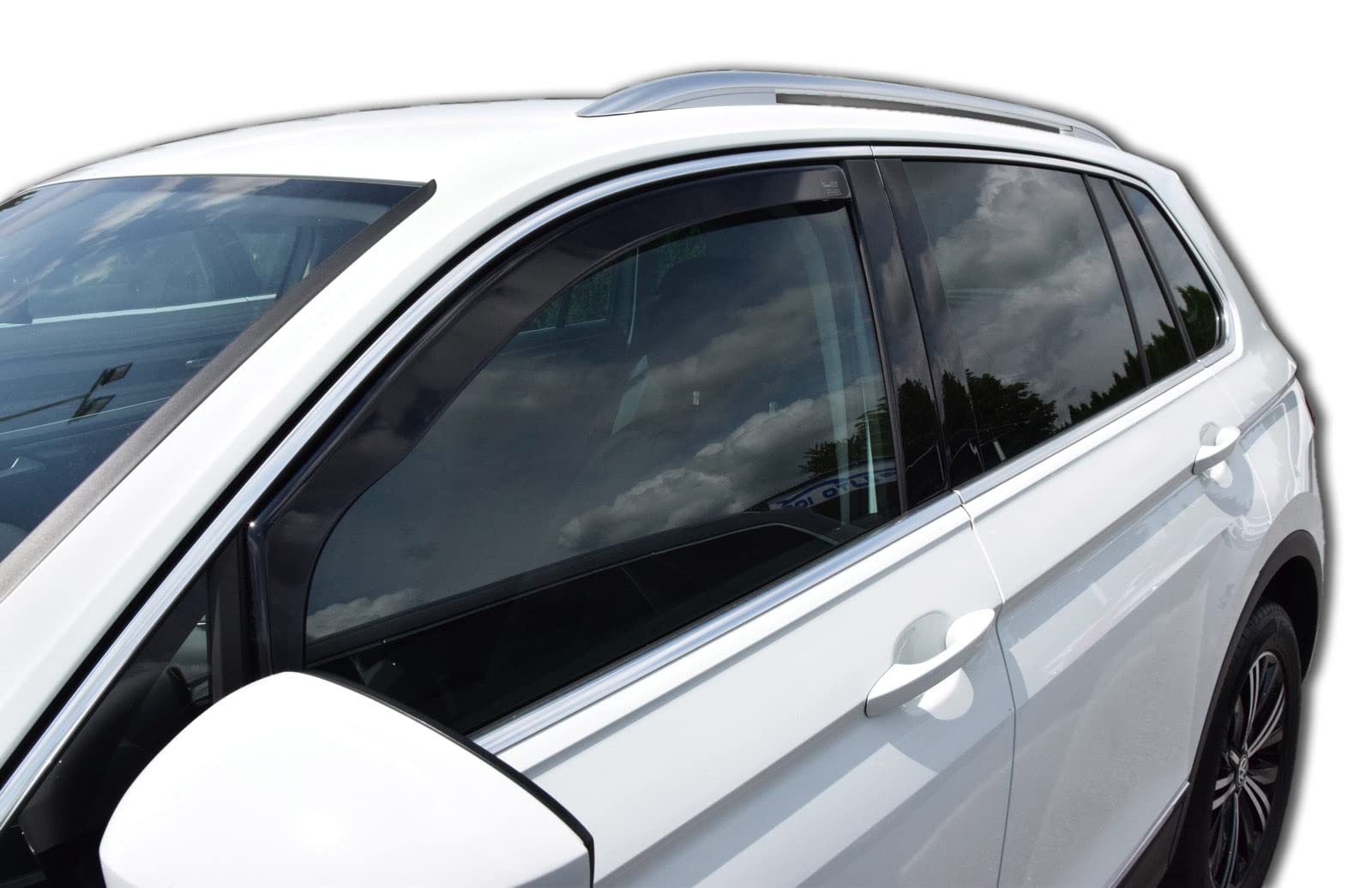 J&J AUTOMOTIVE Windabweiser passend für Volkswagen Tiguan 2 2016-2024 2tlg, Heko Regenabweiser Vorne Getönt Dunkel Passform