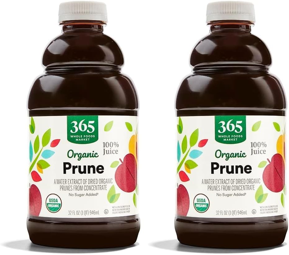 Organic Prune Juice, 32 Fl Oz | 100% Juice | Pack of 2