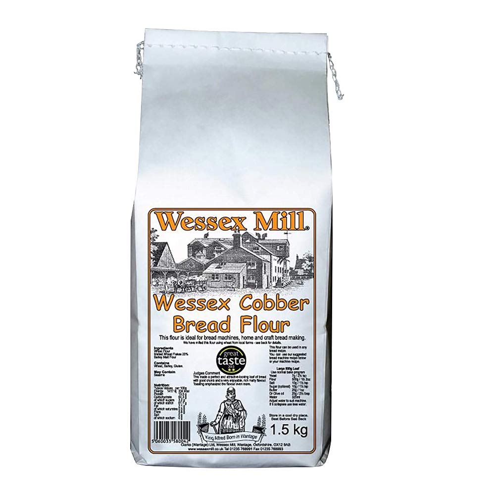 Wessex Mill Farine à pain de cobber – Farine de qualité supérieure pour la fabrication de pain, 5 x 1,5 kg